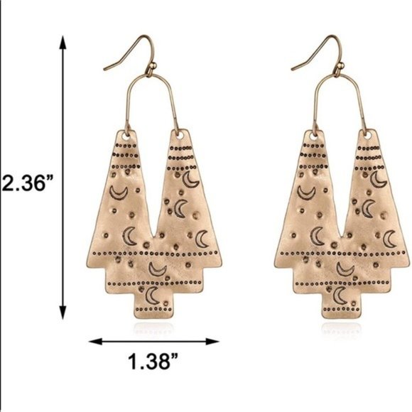 Aesthetic Moon Drop Dangle Earrings - Picture 3 of 3